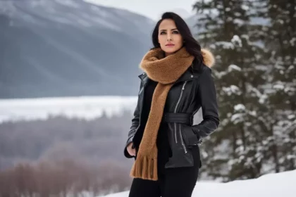 woman leather winter jacket tips