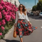 midi skirts floral
