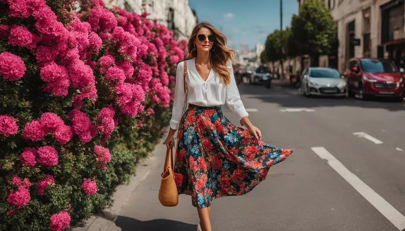 midi skirts floral