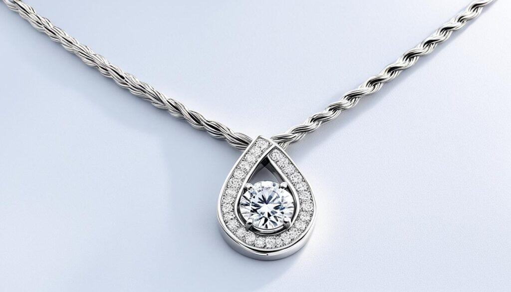 Stylish White Gold Necklace with Pendant