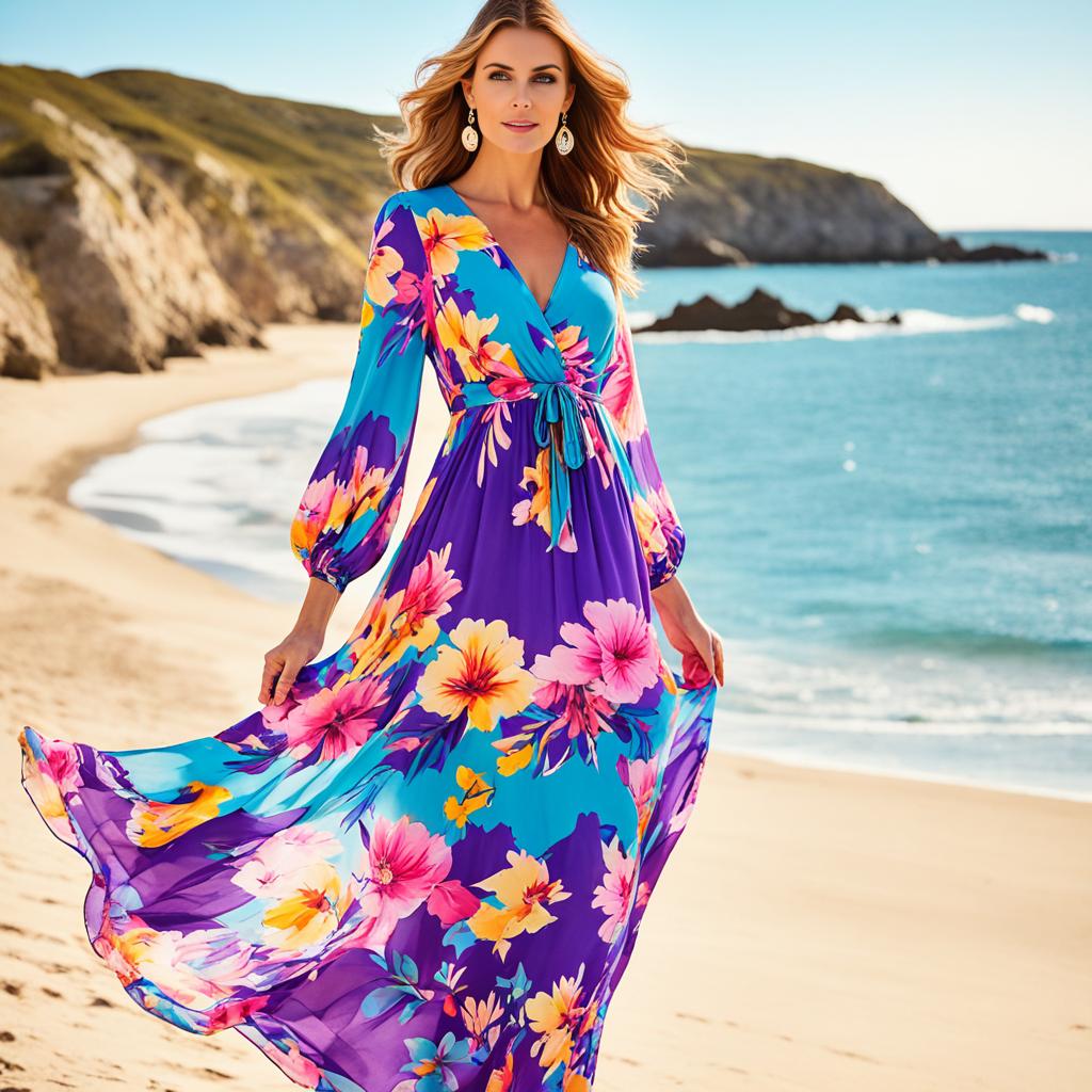 long sleeve summer maxi dress