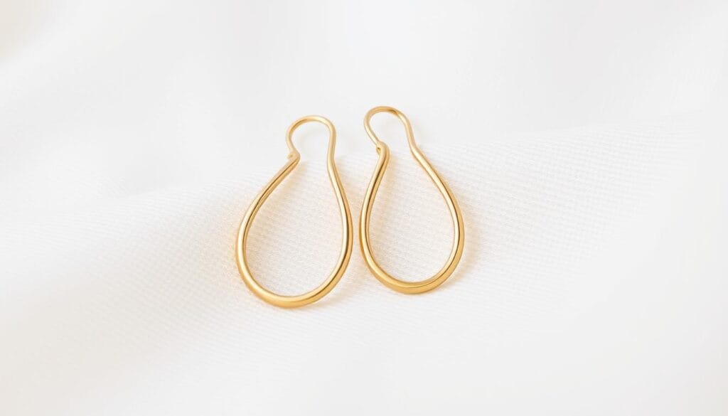 gold earrings in simple style