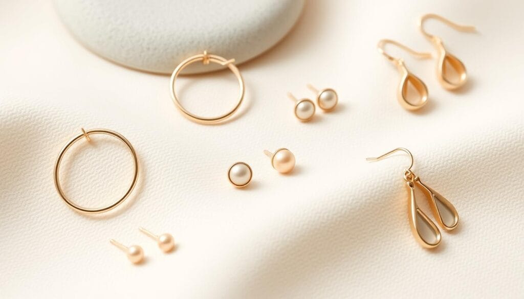 minimalist style gold earrings