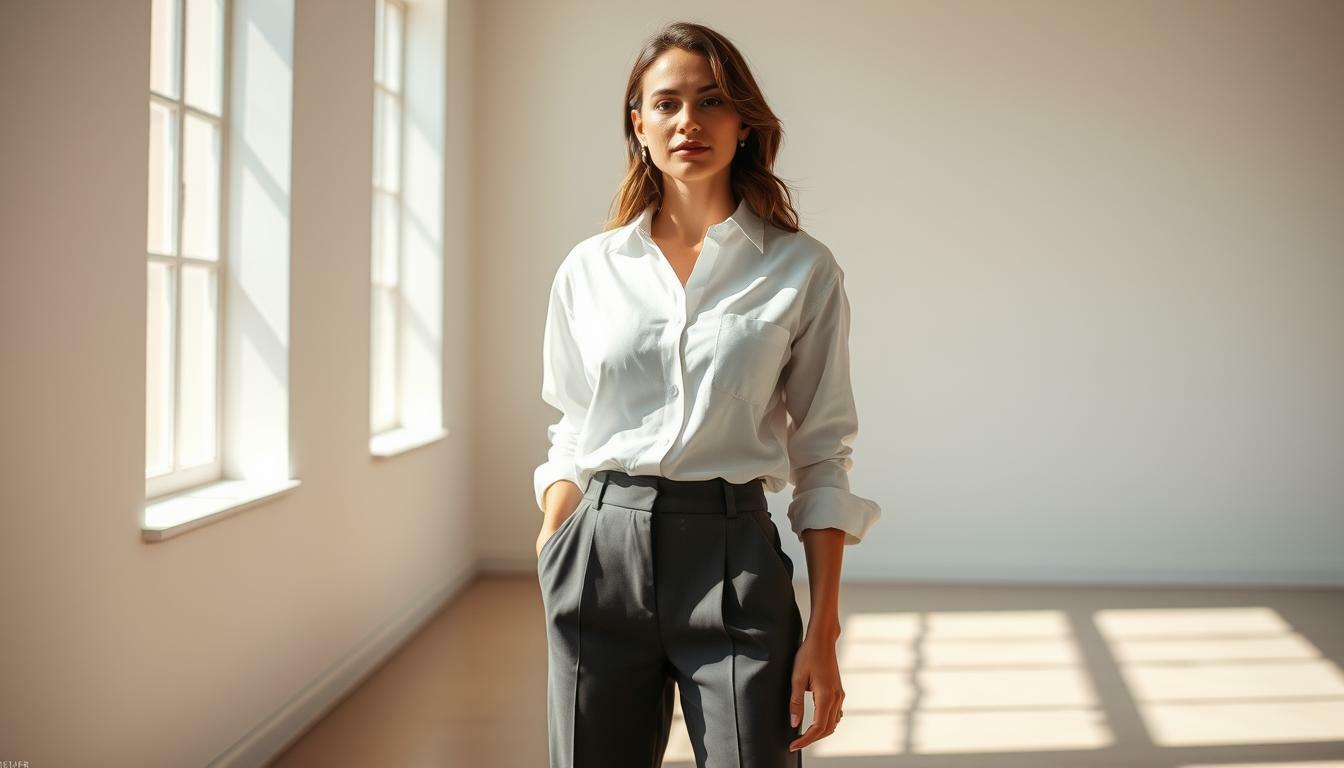 Classic white shirt styling
