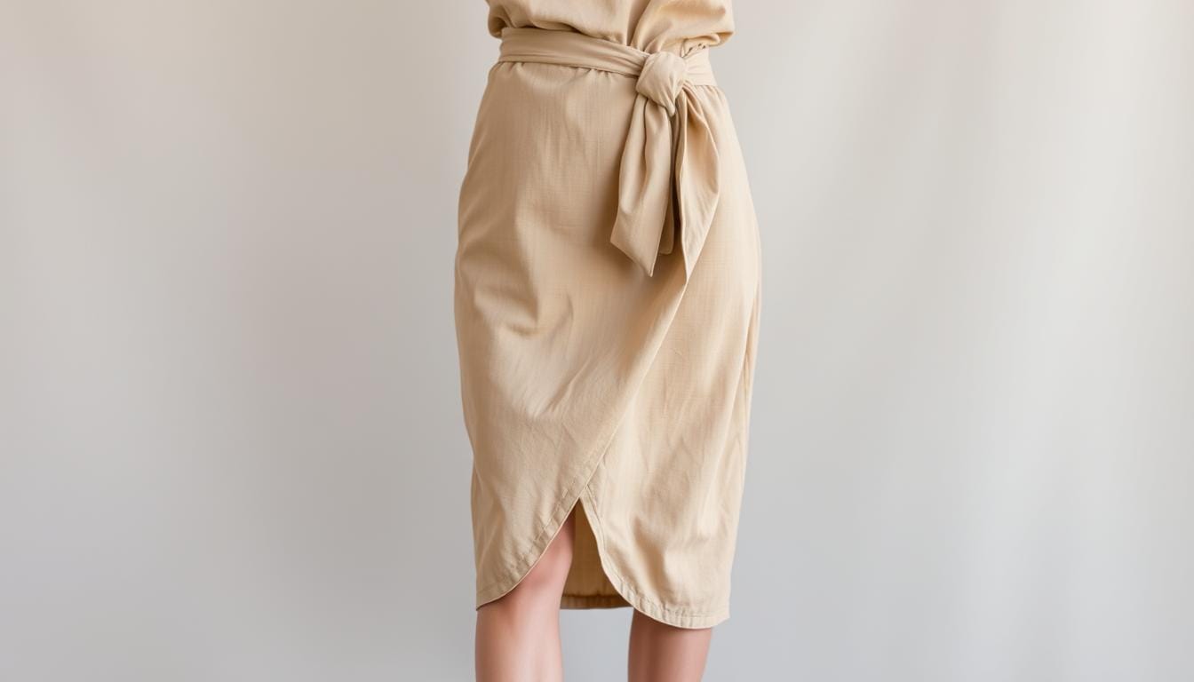 Minimalist Midi Wrap Skirt