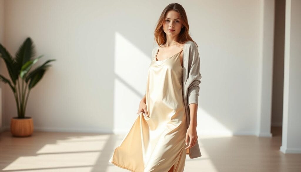 From satin nightgown dress to daywear