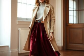 Velvet Midi Skirt