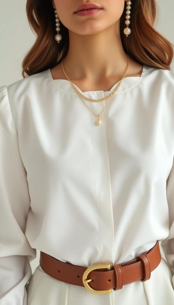 Accessories that complete the look for stylish white blouses
