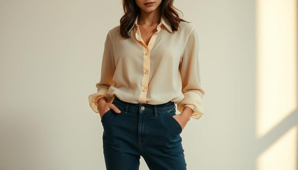 Prints and Textures Elevating Neutral Tone Blouses Prints and Textures Elevating Neutral Tone Blouses