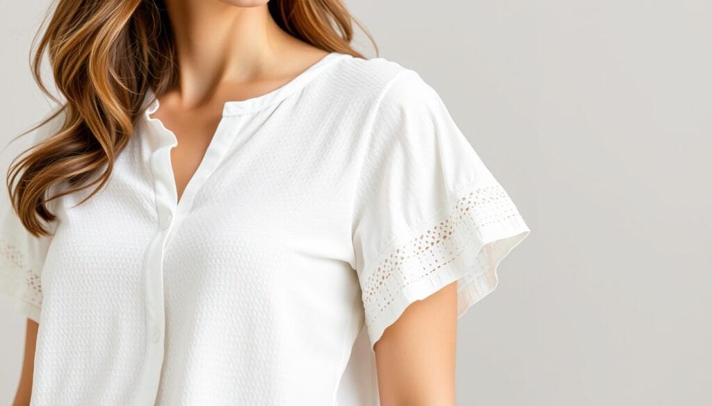 Texture play with lightweight cotton blouses