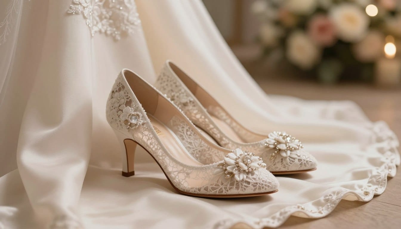 bride low heel shoes