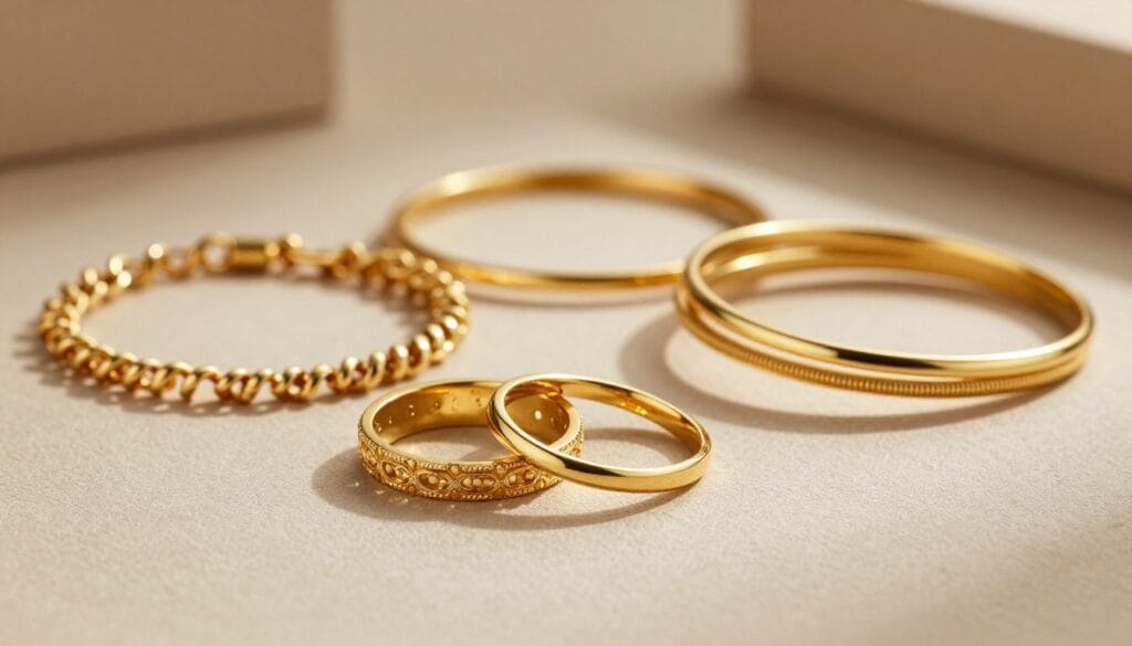 bracelet stacking with gold rings bracelet stacking with gold rings