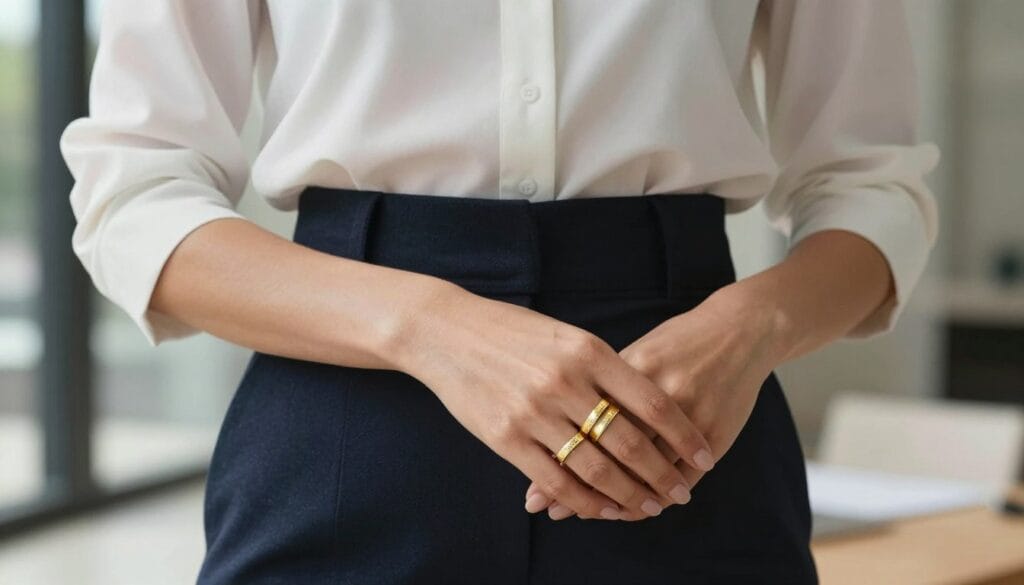 everyday gold rings styled on hands everyday gold rings styled on hands