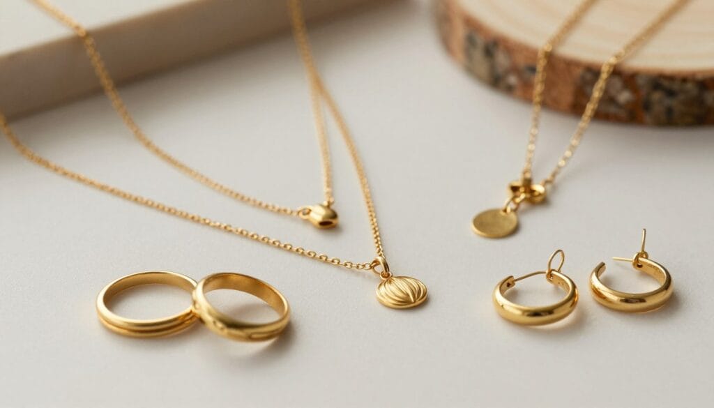 jewelry coordination with gold rings and layered necklaces jewelry coordination with gold rings and layered necklaces