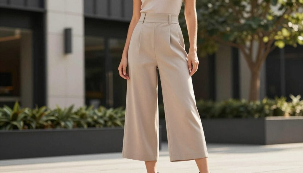 cropped wide pants cropped wide pants