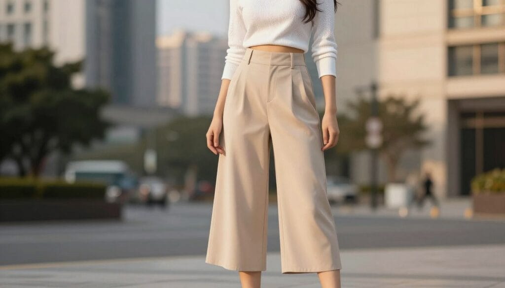 cropped wide pants cropped wide pants