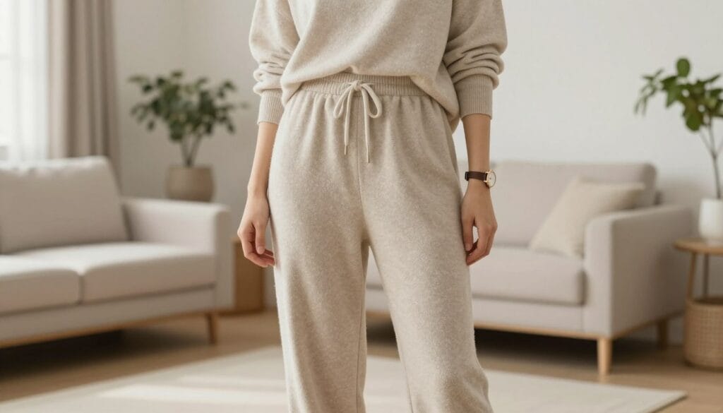 minimalist outfit formulas with comfortable lounge pants
