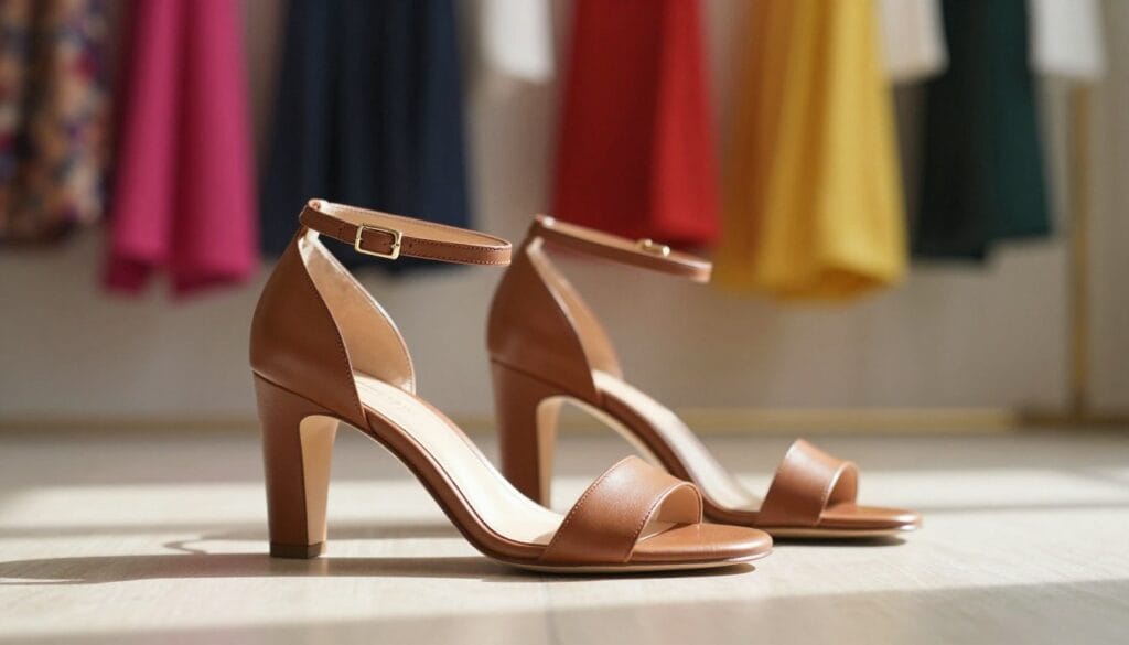 leather strappy heels