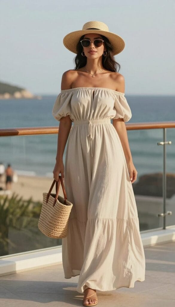 off-the-shoulder maxi dress off-the-shoulder maxi dress