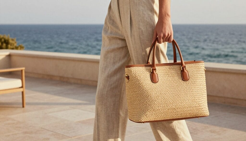 raffia handbag details for versatility raffia handbag details for versatility