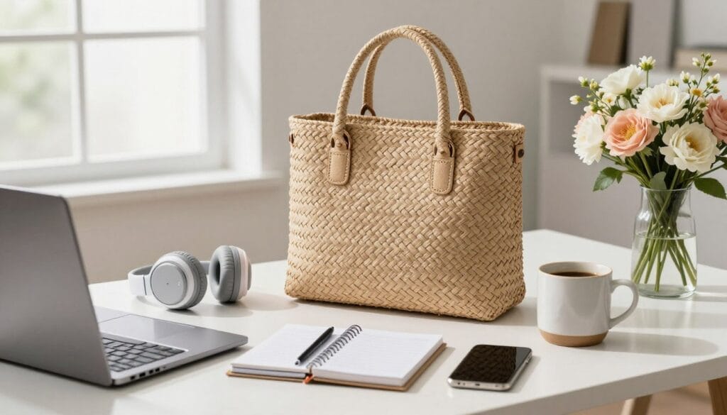 raffia handbag for workwear and smart-casual looks raffia handbag for workwear and smart-casual looks