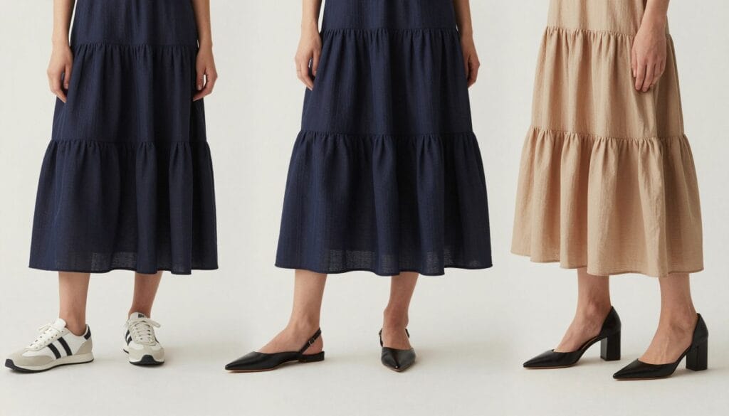 tiered maxi dresses shoe pairings tiered maxi dresses shoe pairings